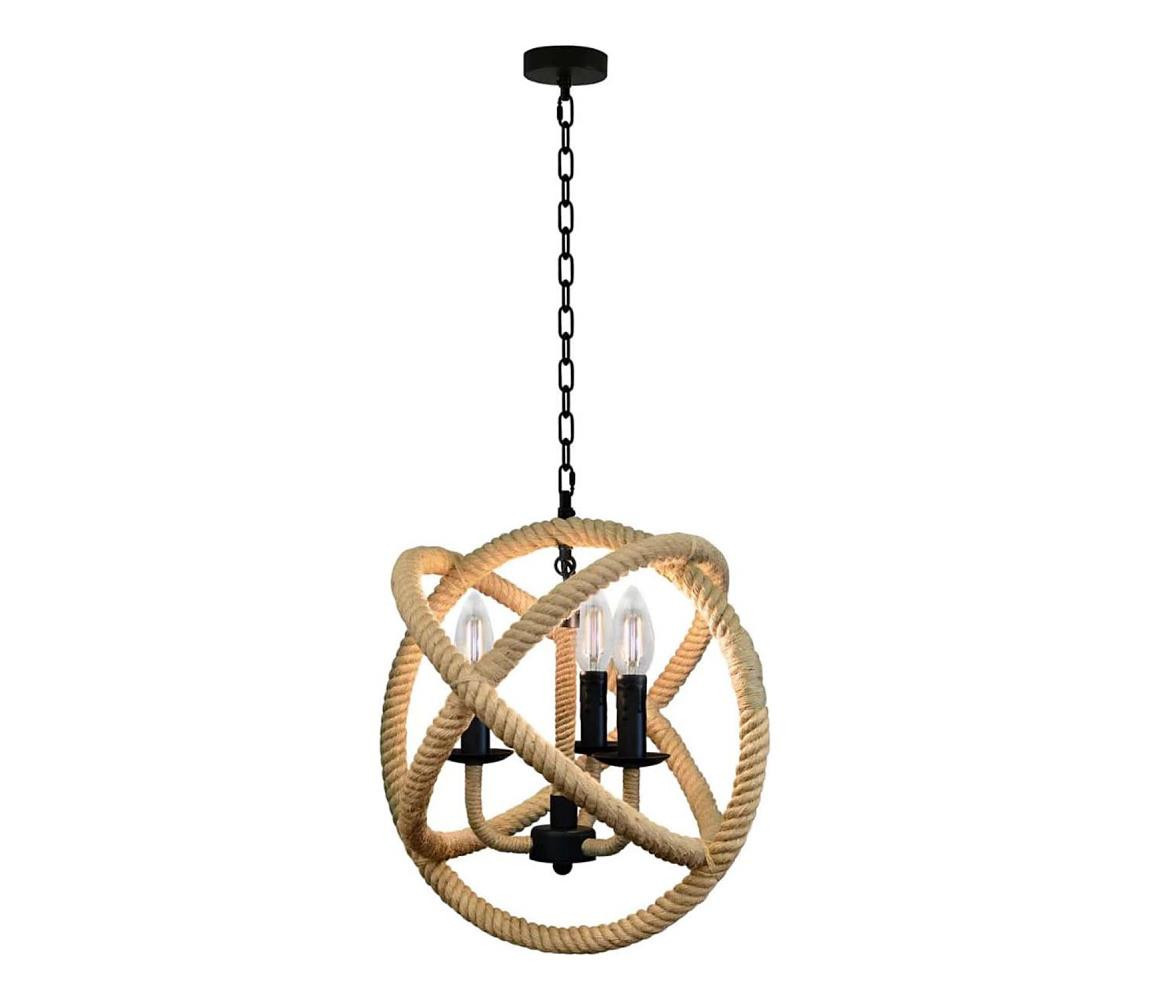 Lustr na řetězu ROPE GLOBO 3xE14/10W/230V