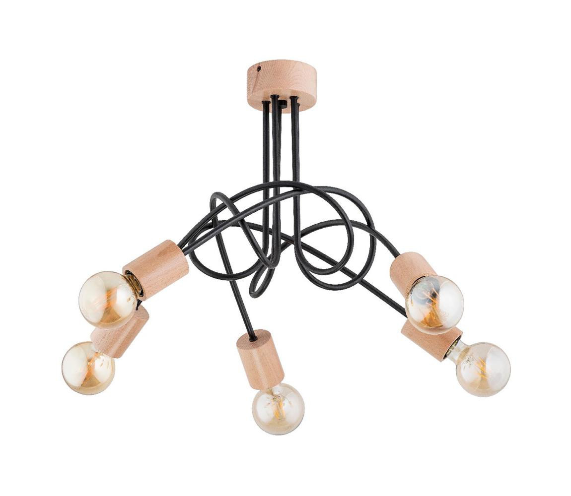 Přisazený lustr TANGO 5xE27/15W/230V hnědá/černá