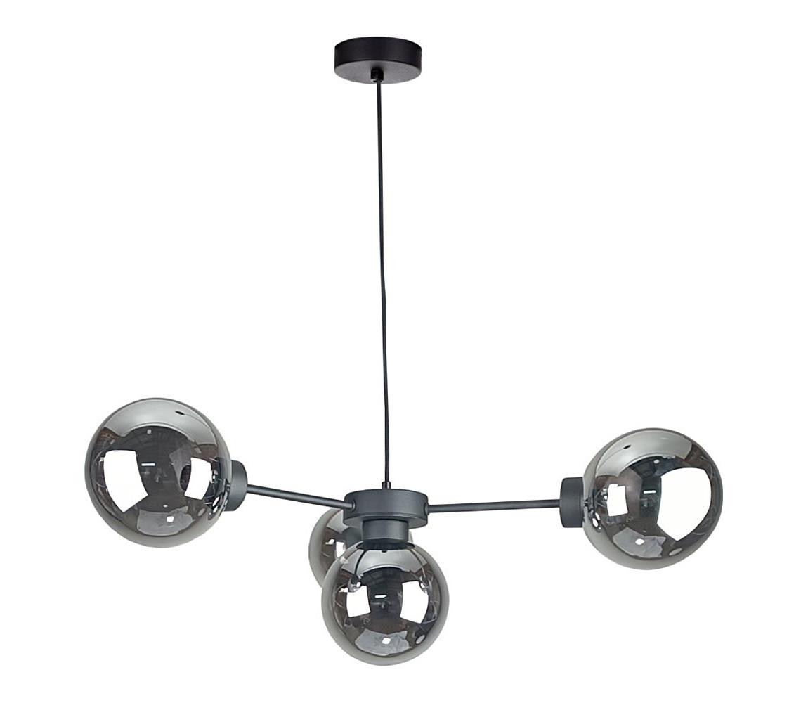 Keter Lighting Lustr na lanku KALIOPE II 4xE14/50W/230V černá/kouřová černá