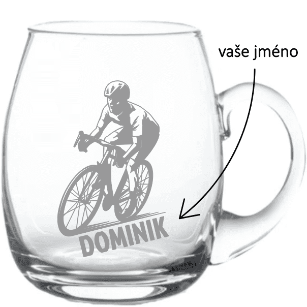 Dekorant Ručně foukaný kulatý půllitr pro cyklistu CYKLISTA