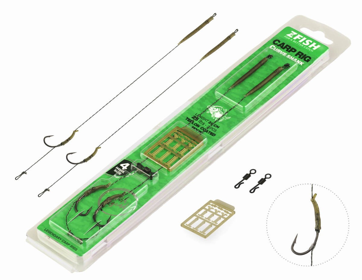 ZFISH Návazec Curve Shank Carp Rig vel.4/25lbs
