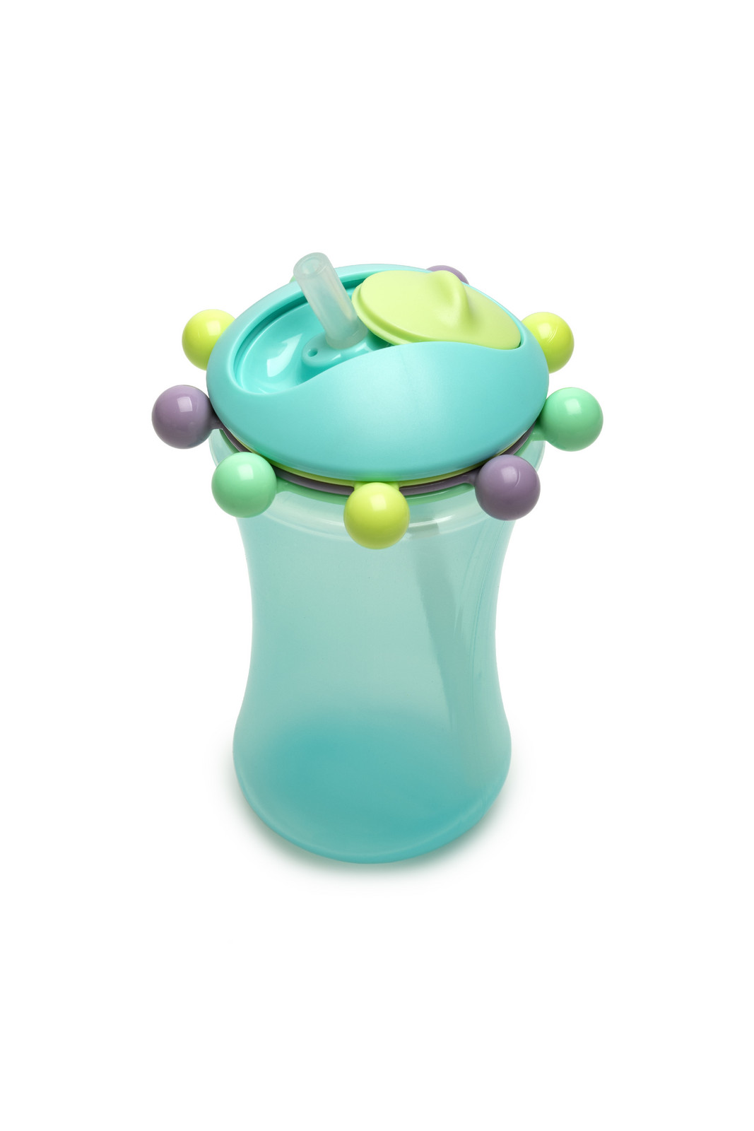 Melii Hrneček s brčkem a počítadlem 340 ml - modrý - VÝPRODEJ DVOREČEK