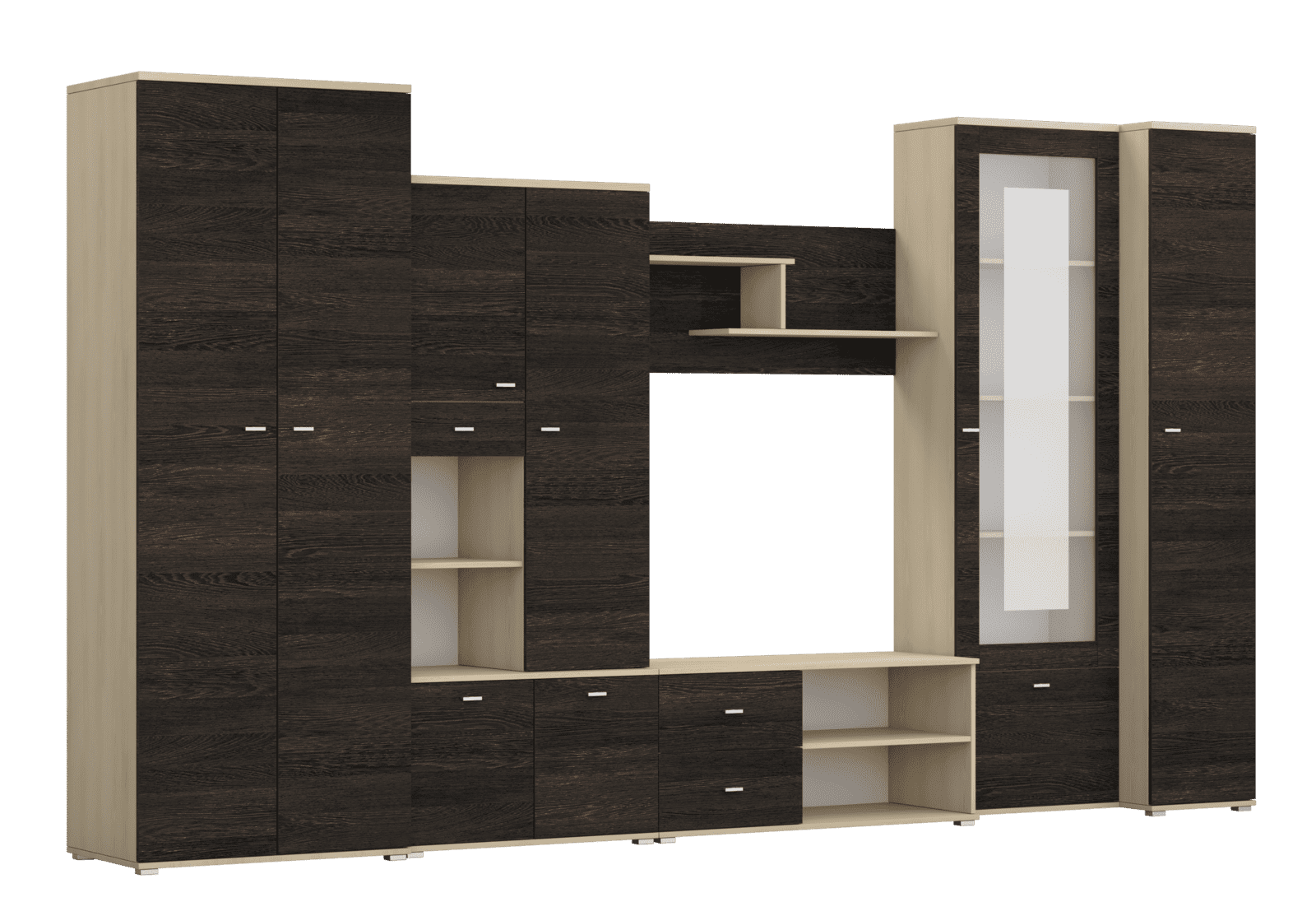 IDZ Sestava nábytku do obývacího pokoje ARS, 370 cm Dub Cantenbury / Jasan