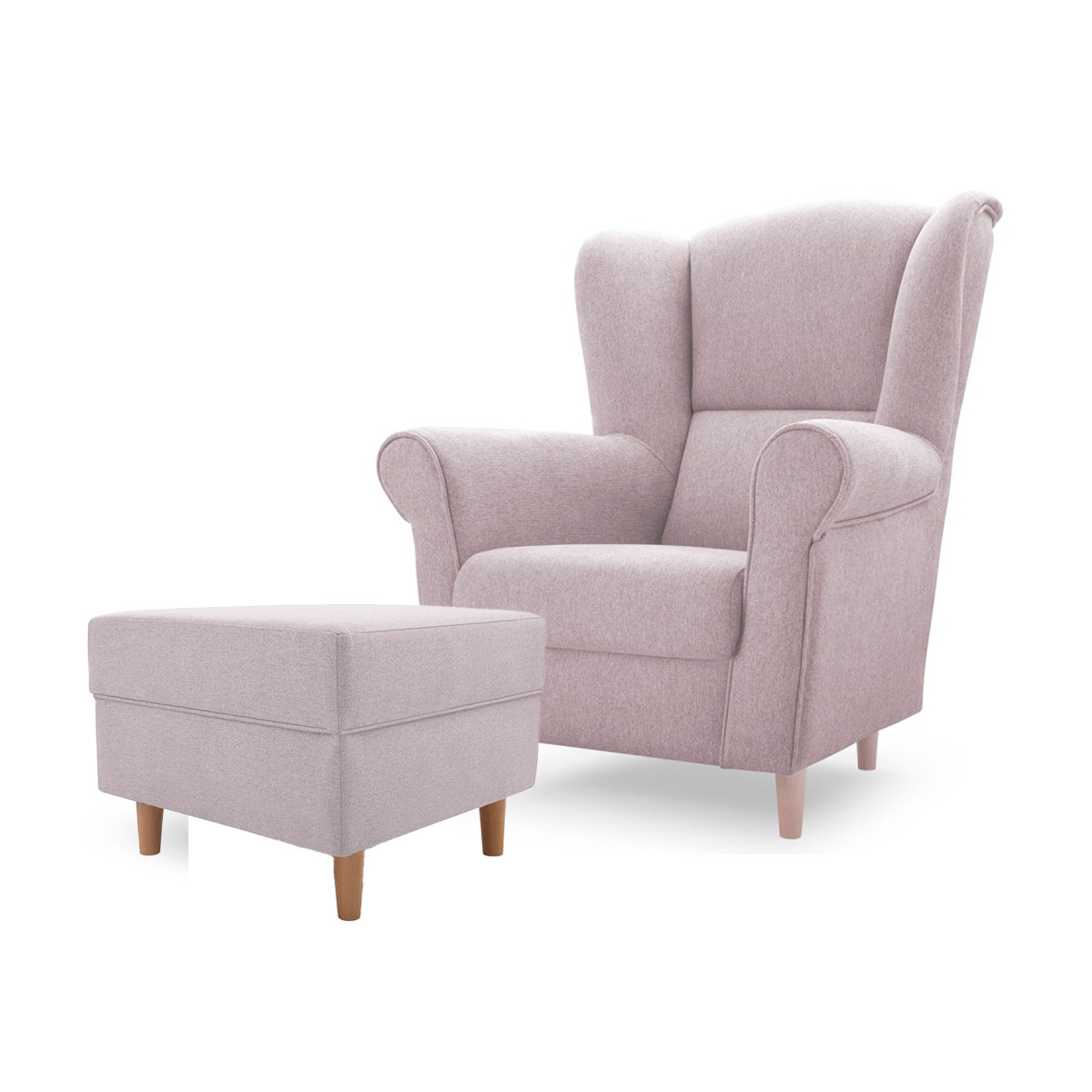 IDZ Sedací souprava: Křeslo LOFT 1 + taburet LOFT, Růžová Avra 10