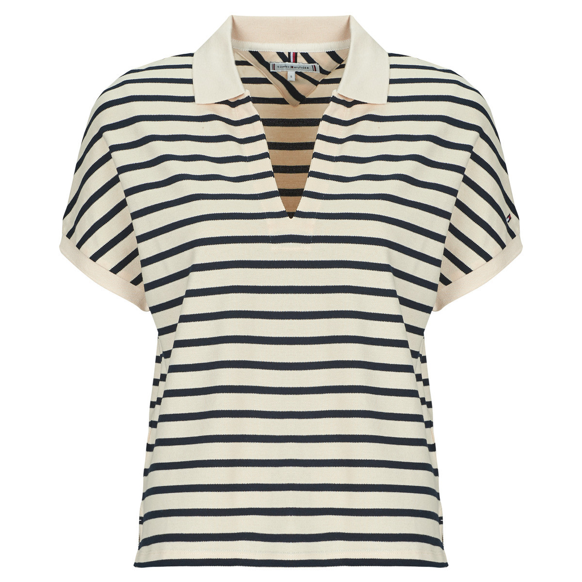 Tommy Hilfiger  LYOCELL OPEN-NK RELAXED POLO SS  Bílá