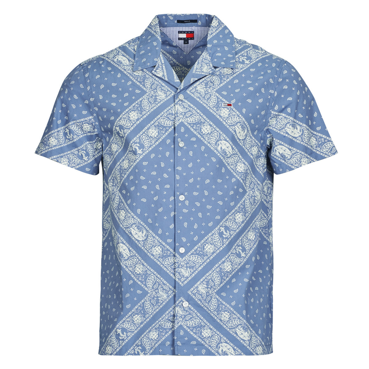 Tommy Jeans  TJM REG AOP SS SHIRT EXT  Modrá