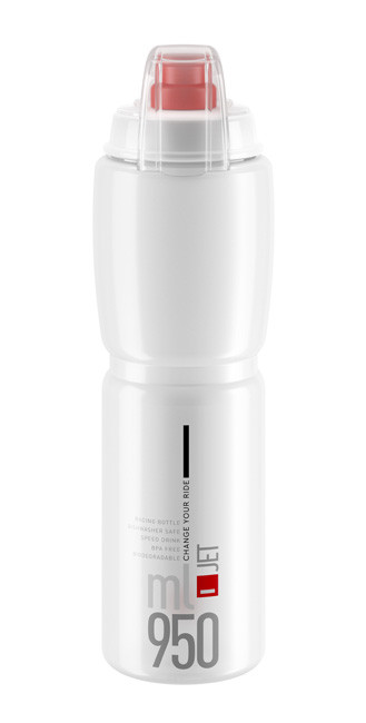 Láhev ELITE Jet Plus 0,95l - čirá, červené logo Barevná kombinace: Čirá, Červené logo