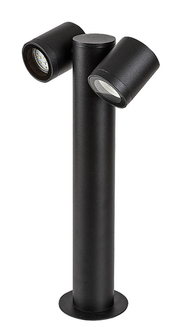 Rabalux Černý zahradní sloupek Enol pro žárovku 2x GU10 44cm 77113