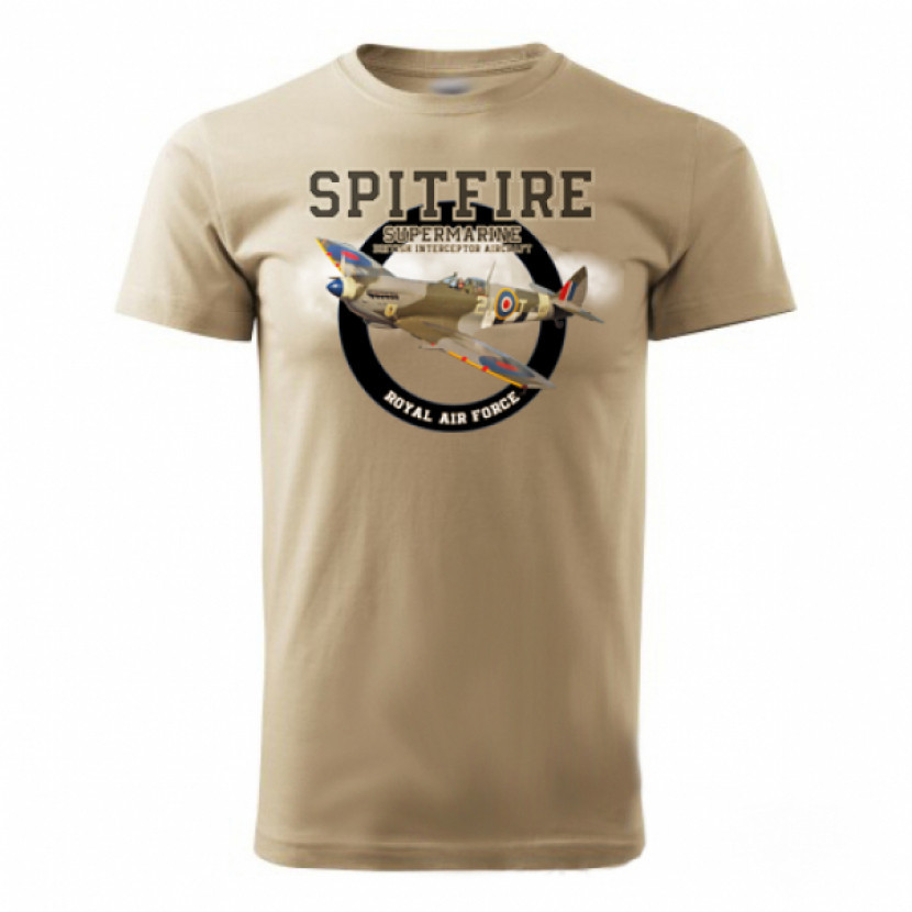 Triko Striker Supermarine Spitfire - béžové, XL