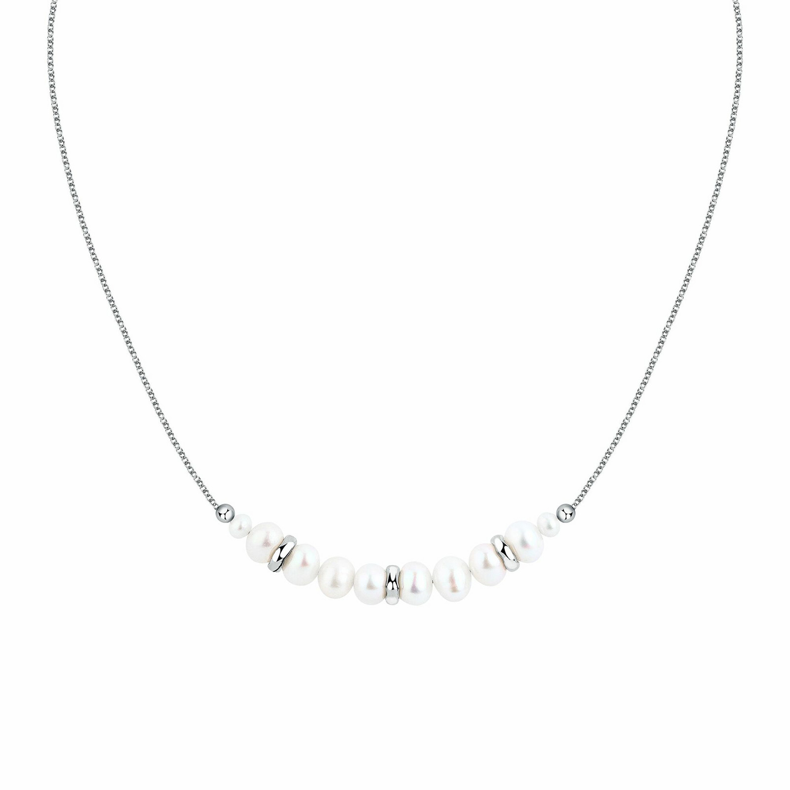 Morellato Úchvatný stříbrný náhrdelník s říčními perlami Perla SXU42