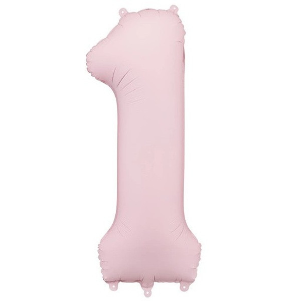 Balónek fóliový číslo 1 světle růžová 86 cm
