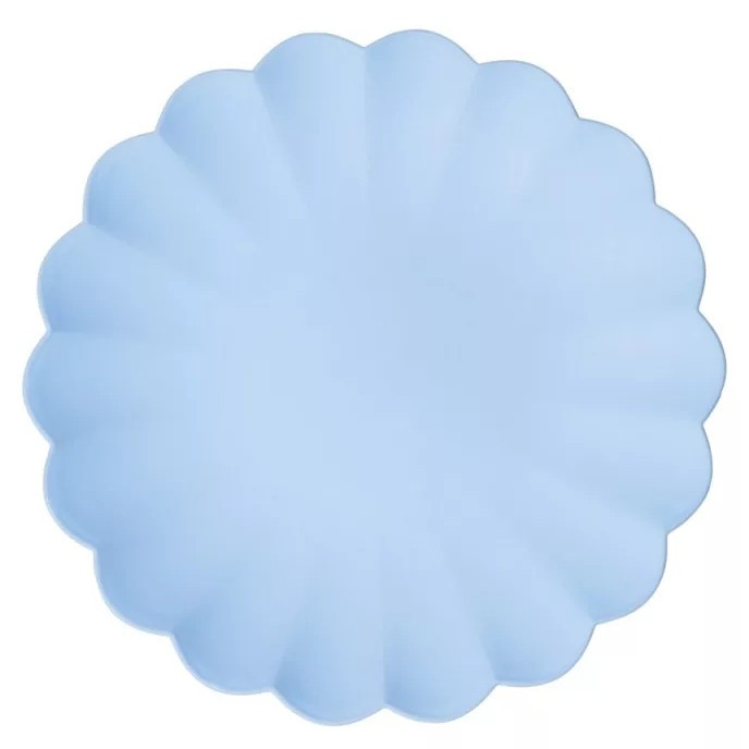 Plastové talíře Frill světle modré 22x22 cm 4 ks