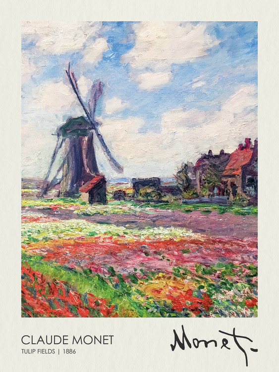 Claude Monet Obrazová reprodukce Tulip Fields (1886), Claude Monet, 30 × 40 cm