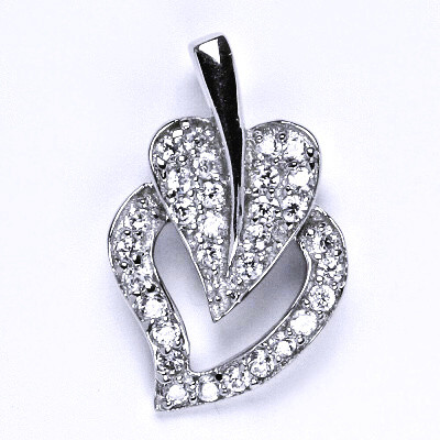 Stříbrný přívěsek s čirými zirkony,přívěsek ze stříbra, váha 3,82 g