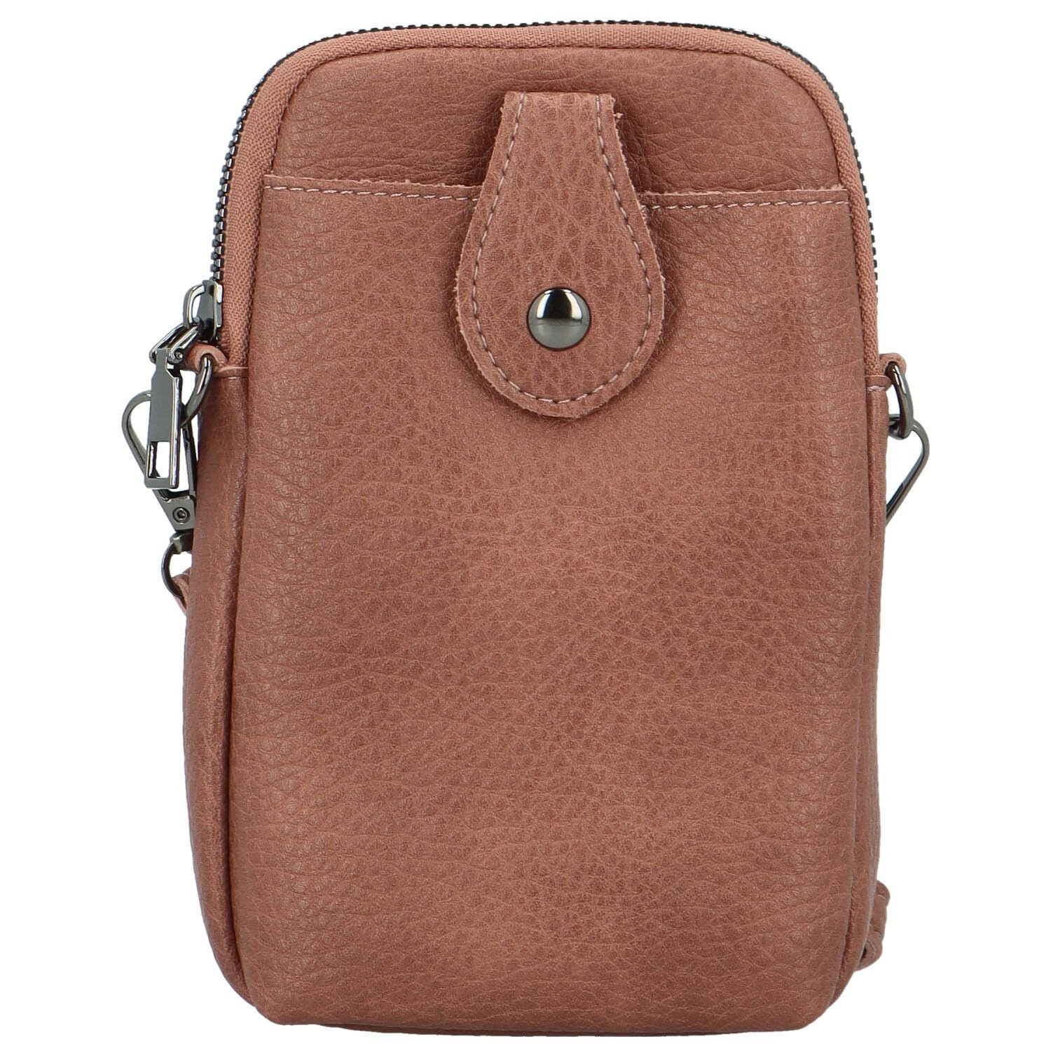 Trendy dámská koženková crossbody kapsa Asirys, starorůžová