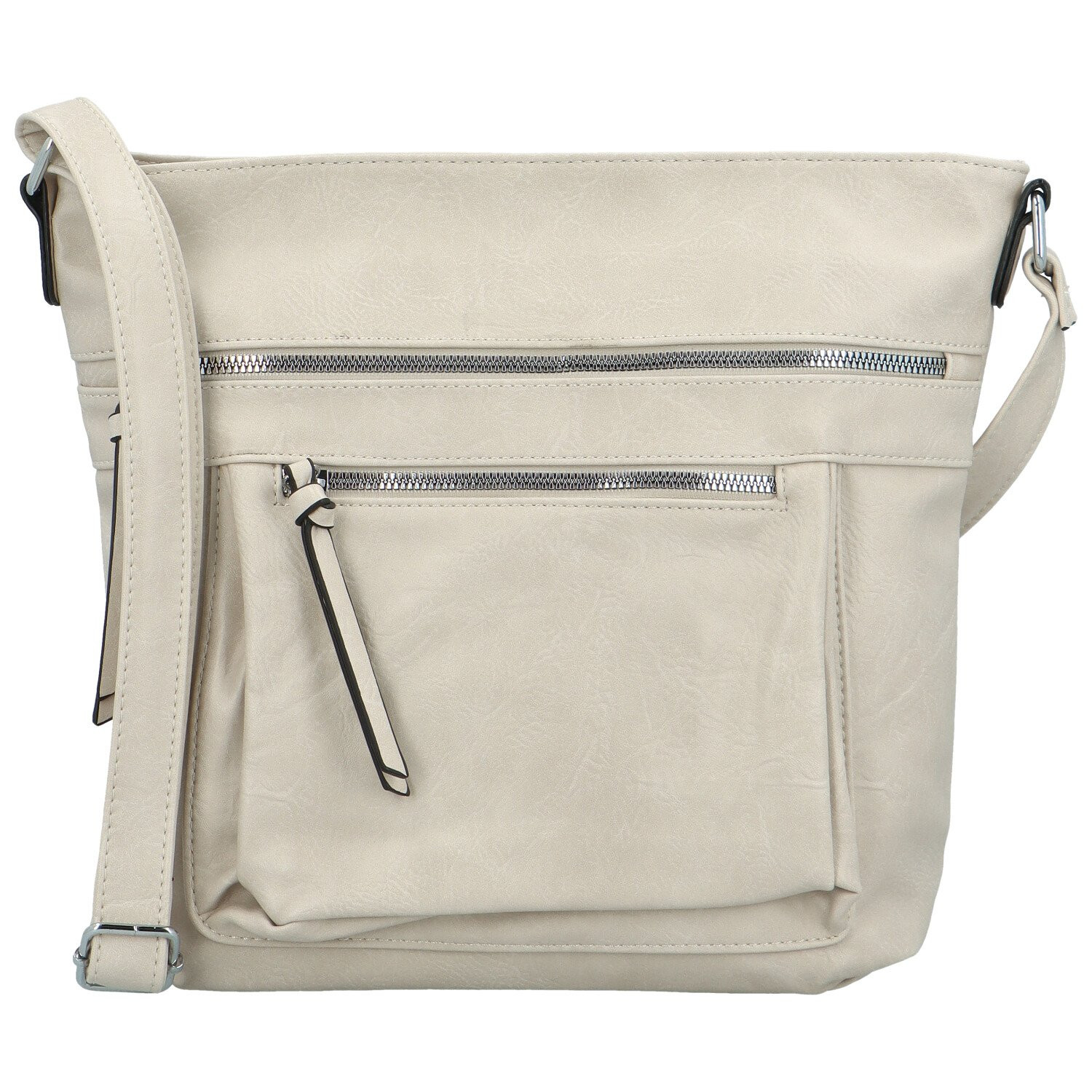 Trendy dámská koženková crossbody kabelka Zeta, krémová