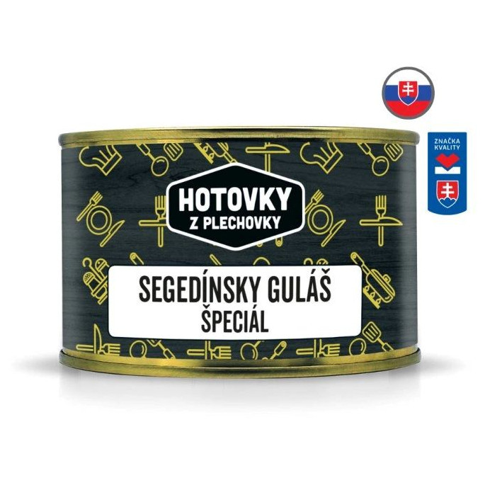 Hlavní jídlo Hotovky z plechovky Segedínský guláš speciál 400g