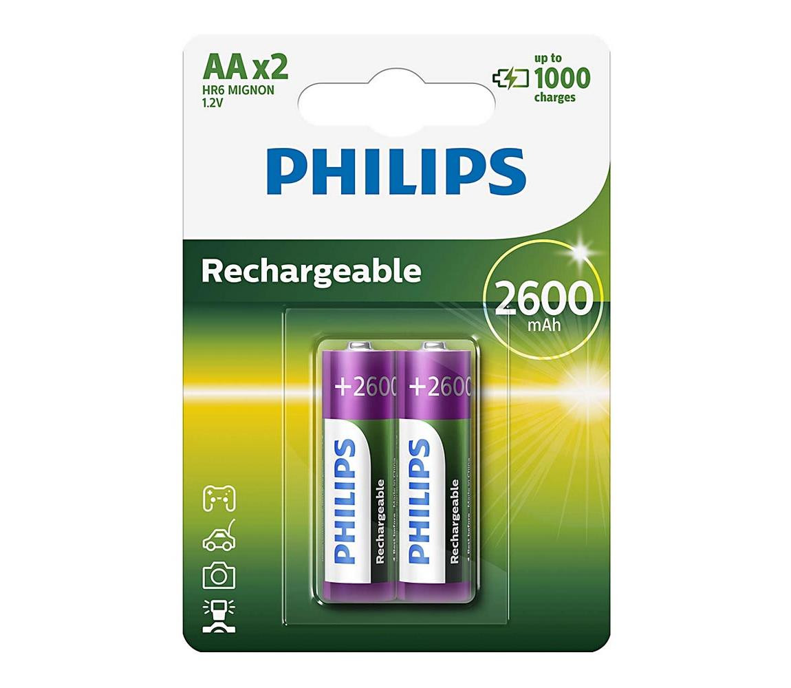 Philips Philips R6B2A260/10 - 2 ks Nabíjecí baterie AA MULTILIFE NiMH/1,2V/2600 mAh
