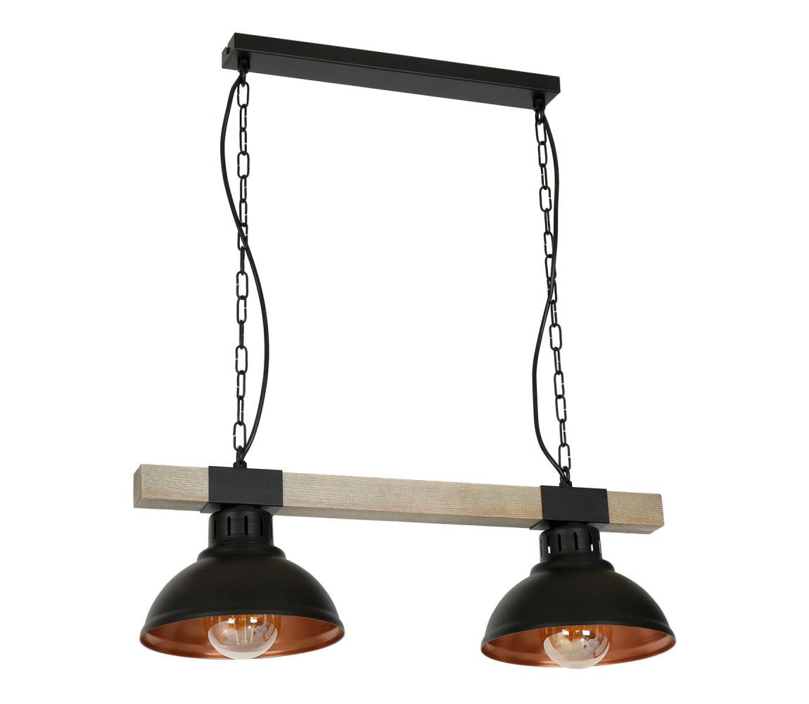 Lustr na řetězu HAKON 2xE27/60W/230V