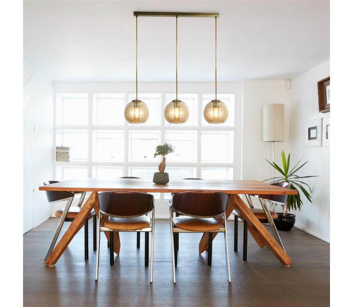 Searchlight Searchlight 1623-3AM - Lustr na lanku PENDANT 3xE27/40W/230V zlatá