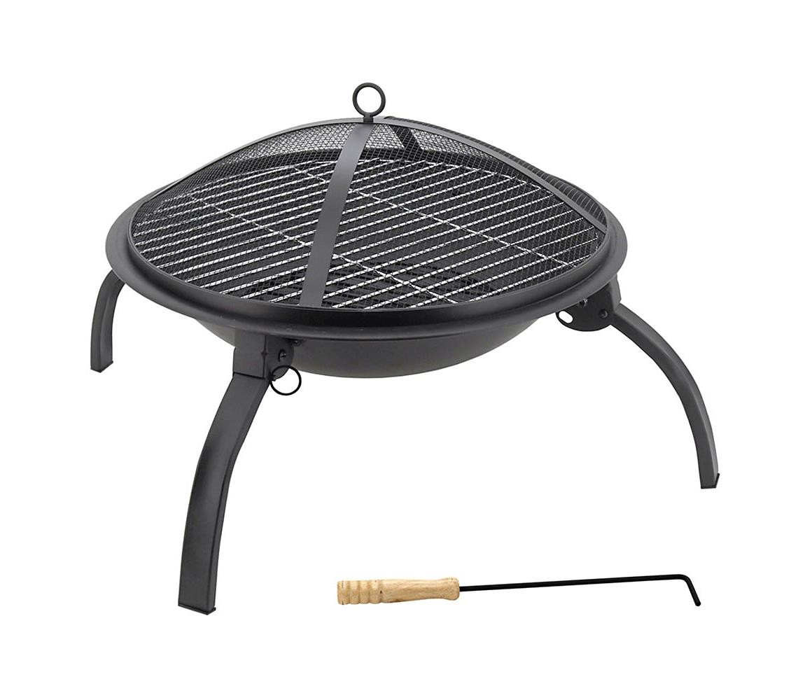 Přenosné ohniště s roštem černá