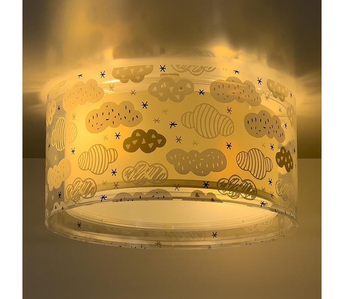 Dalber Dalber 41416E - Dětské stropní svítidlo CLOUDS 2xE27/60W/230V šedá