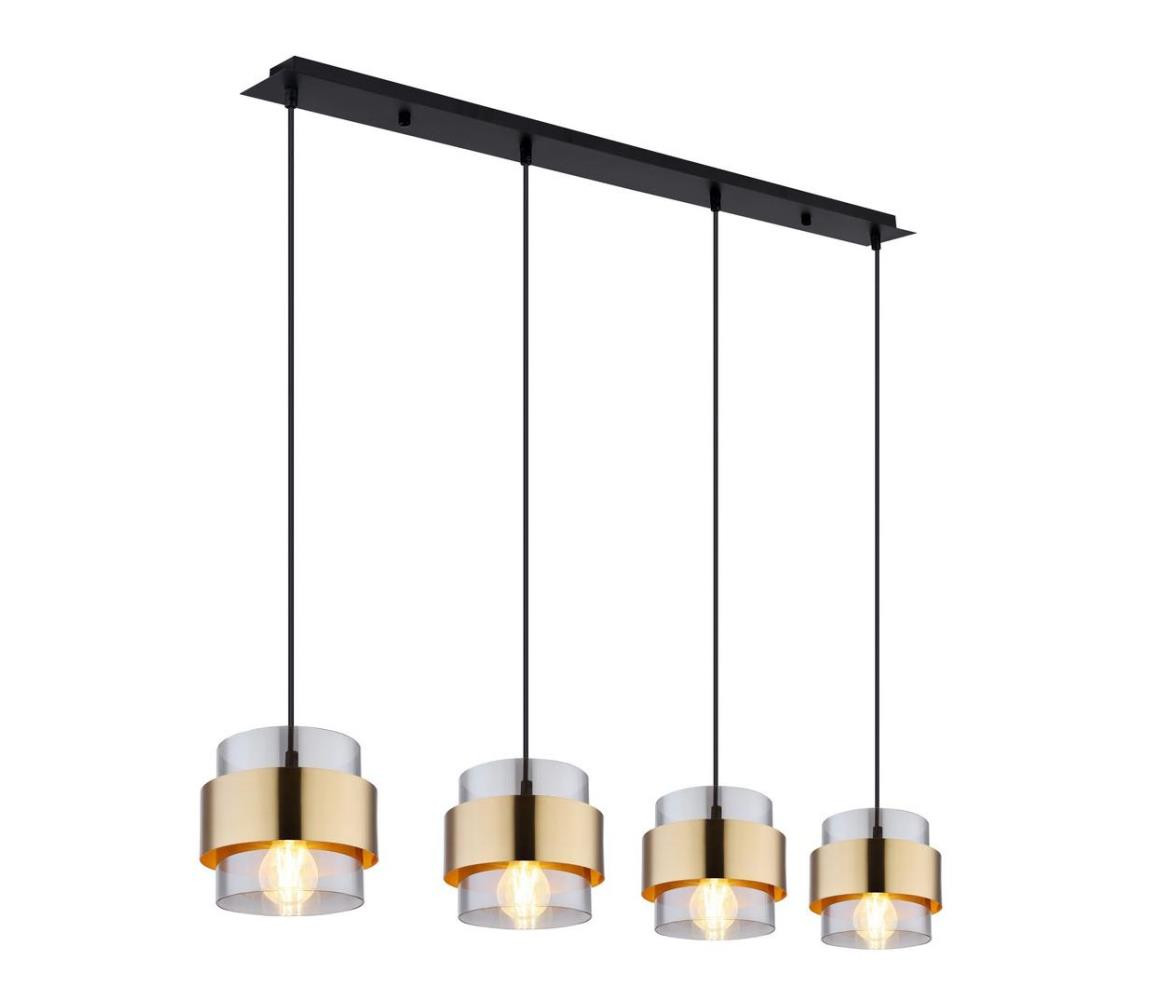 Globo Globo 15560-4H - Lustr na lanku MILEY 4xE27/60W/230V černá/mosaz