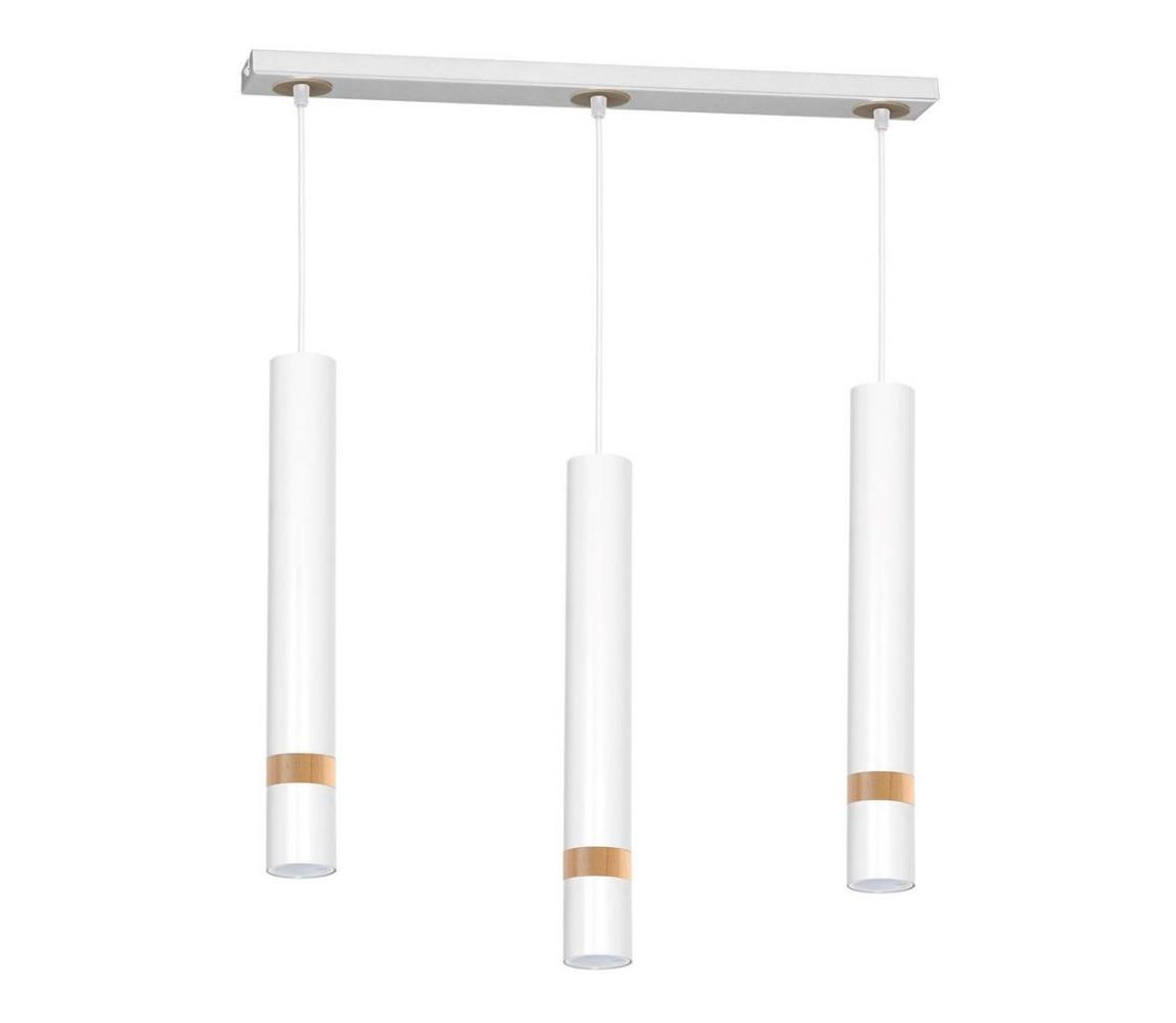 Lustr na lanku JOKER WHITE WOOD 3xGU10/8W/230V