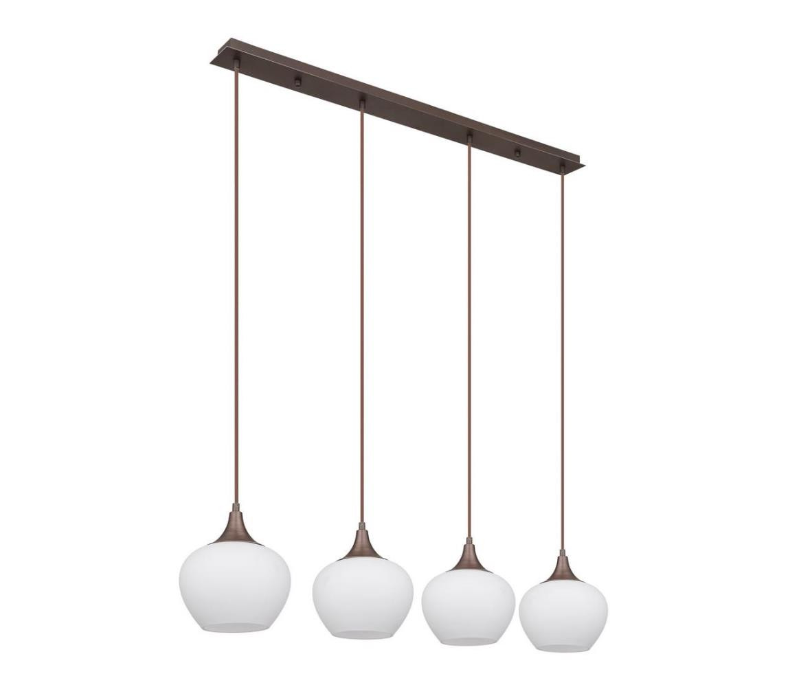 Globo Globo 15548-4HC - Lustr na lanku MAXY 4xE27/40W/230V bílá/hnědá