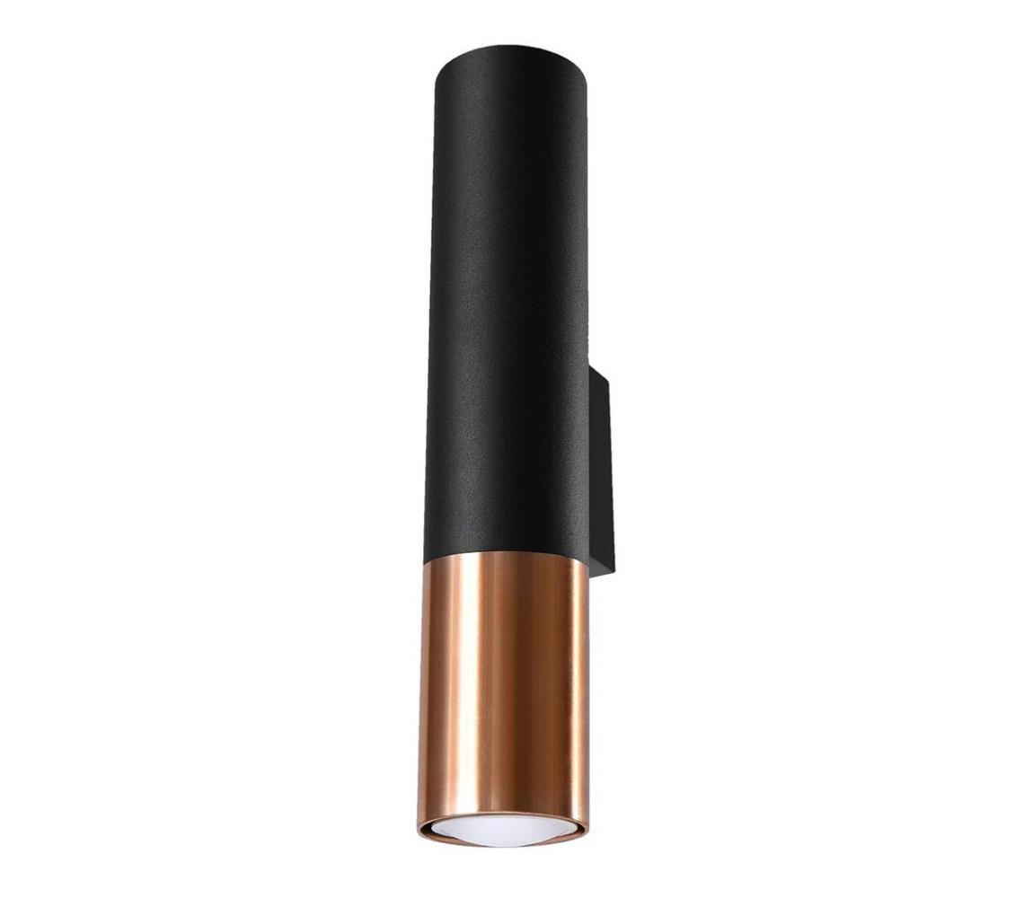 SL.0944 - Nástěnné svítidlo LOOPEZ 2xGU10/10W/230V černá/měď