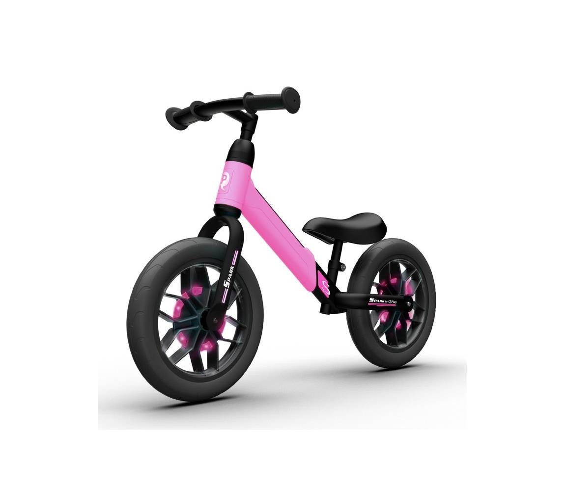 QPlay QPlay - Odrážedlo s LED světly na kolech SPARK růžová