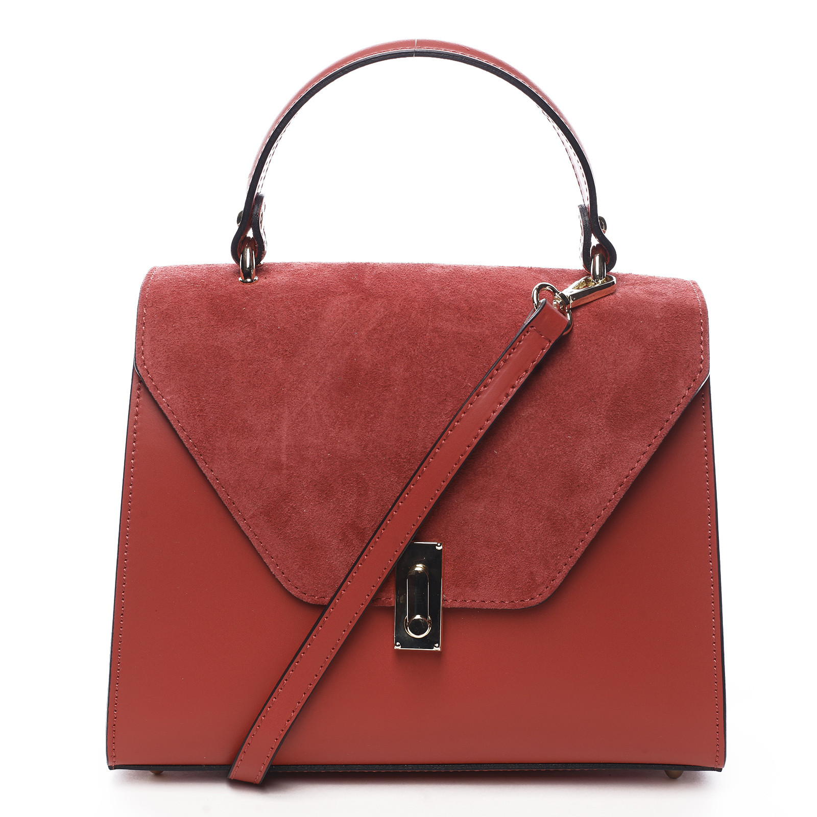 Dámská kožená kabelka do ruky červená - Delami Valeria červená