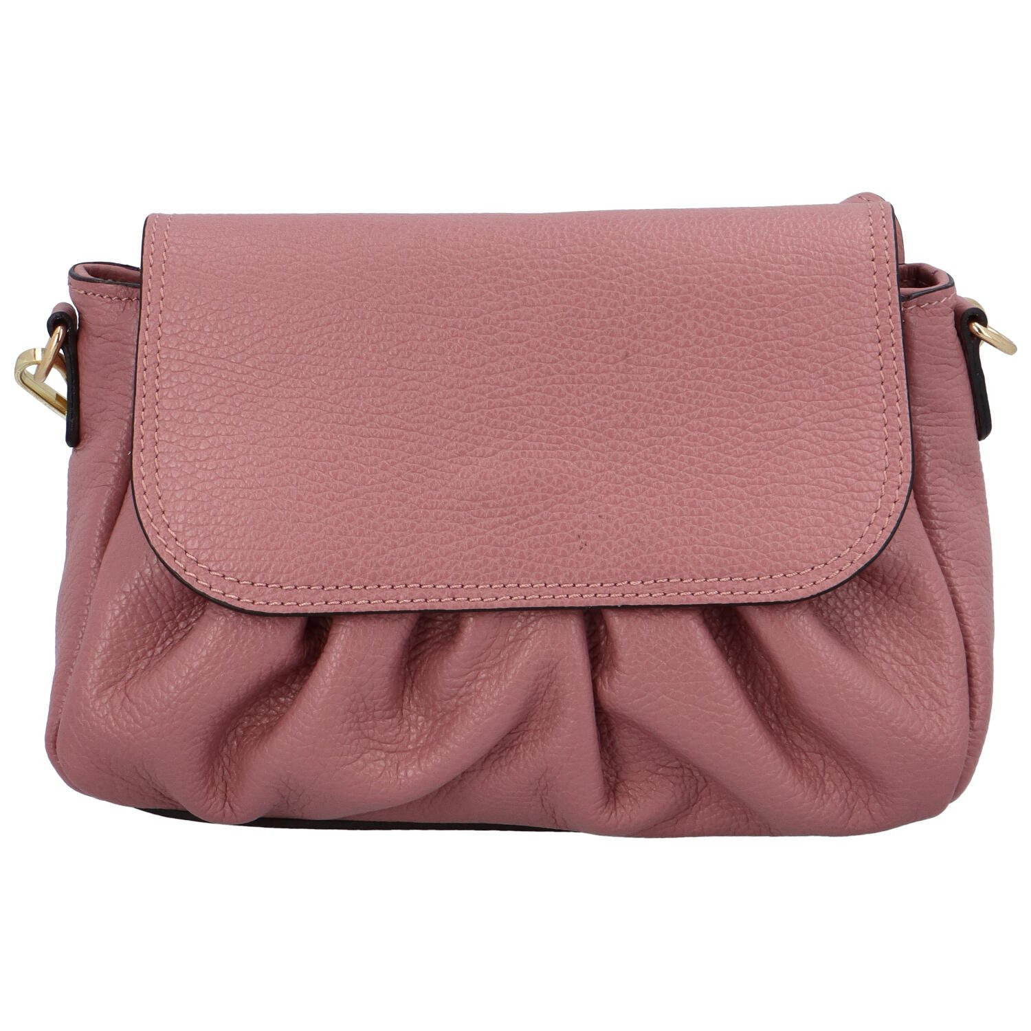 Dámská kožená crossbody kabelka růžová - Delami Hexi růžová