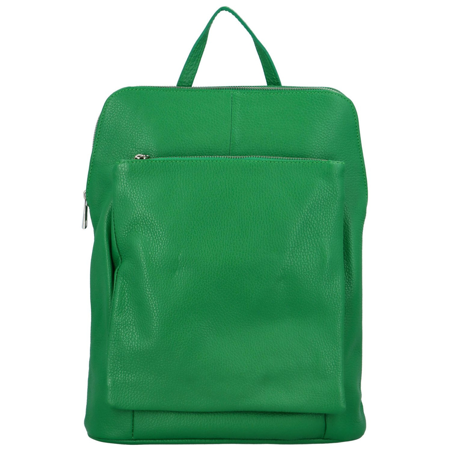 Dámský kožený batůžek/kabelka zelený - Delami Houtel zelená