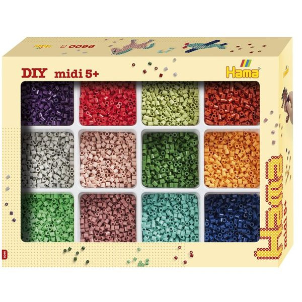 HAMA Zažehlovací korálky v třídícím boxu MIDI 9600 Ks - 12 barev