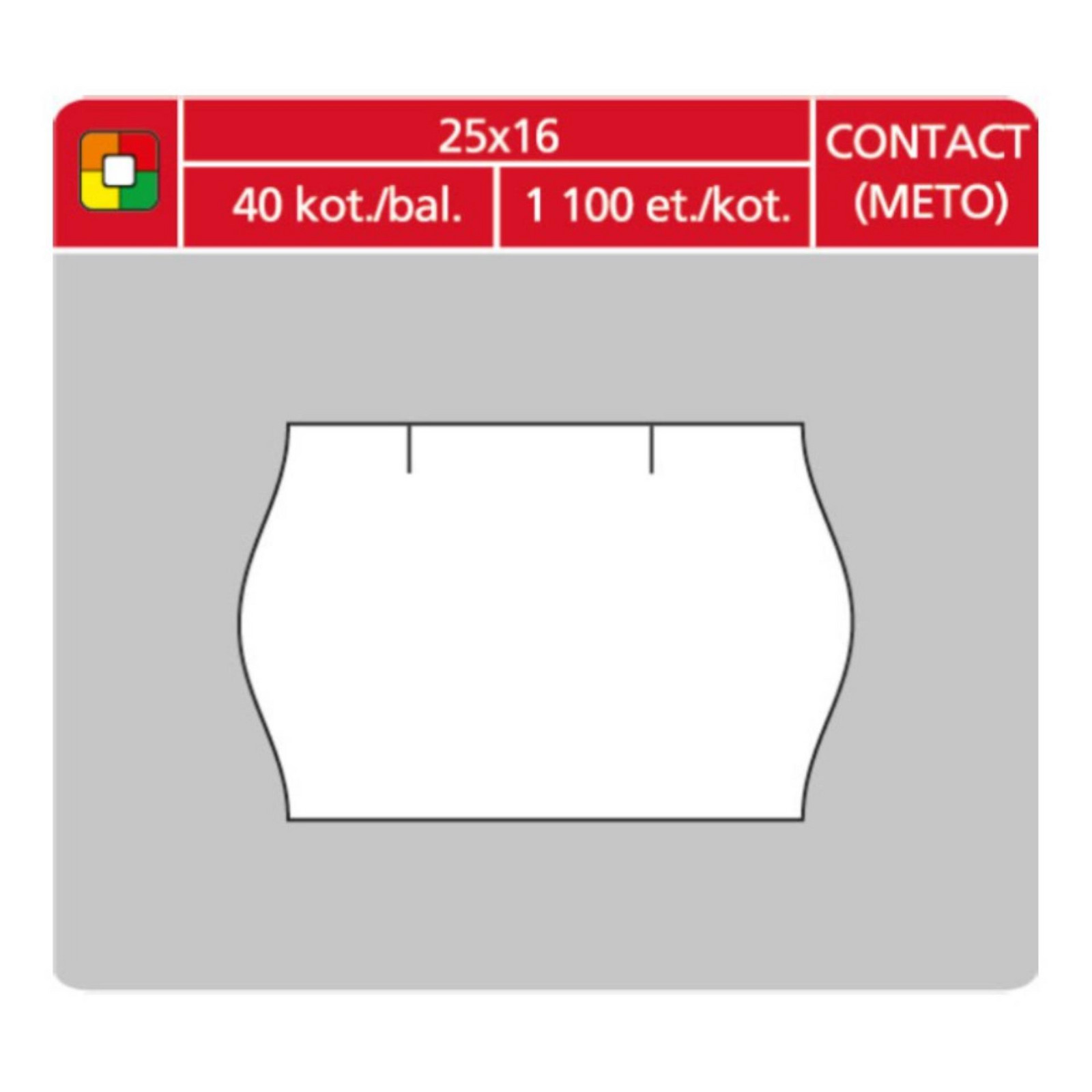 SK Label Cenové etikety CONTACT - 25x16, 1100 ks, oblé, bílé