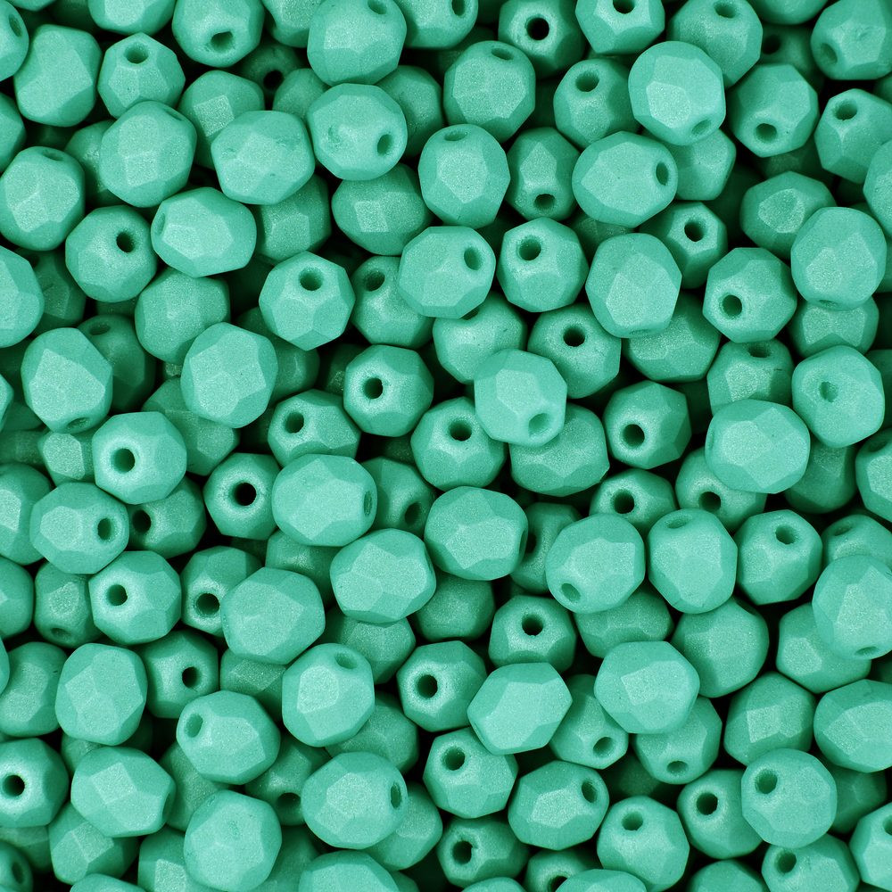 Manumi české broušené korálky 4mm Mint - 225 ks