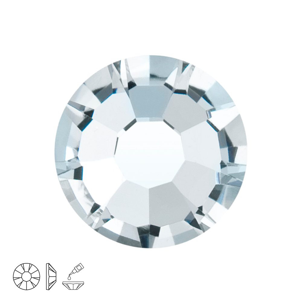 Preciosa MC nalepovací šatonová růže MAXIMA SS20 Crystal - 24 ks