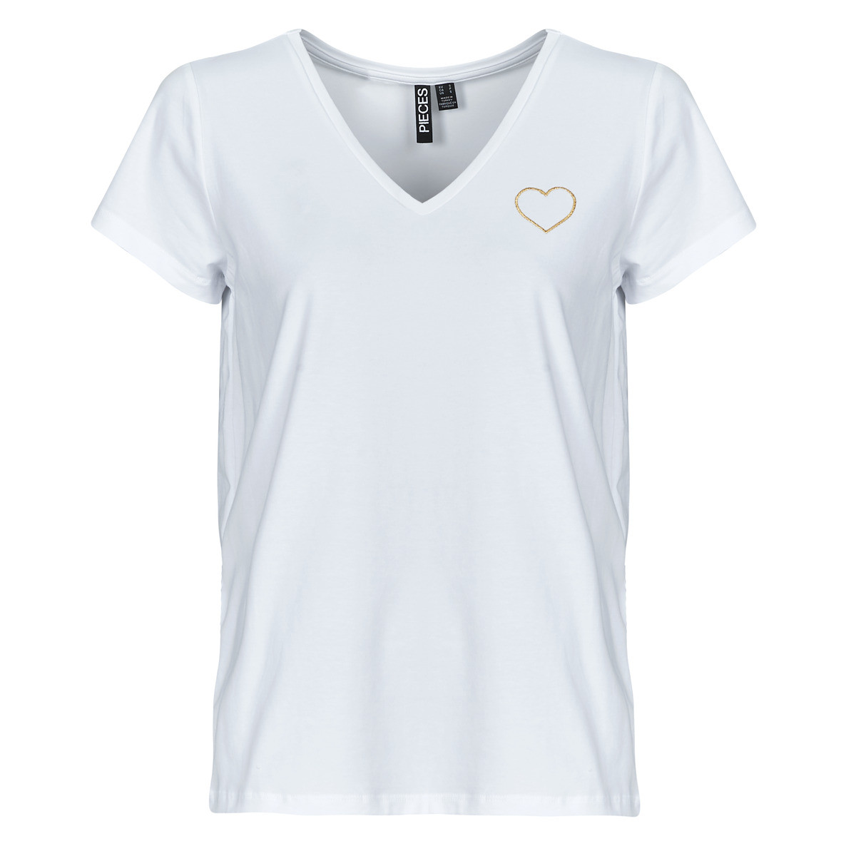 Pieces  PCNEW BILLY TEE EMB  Bílá