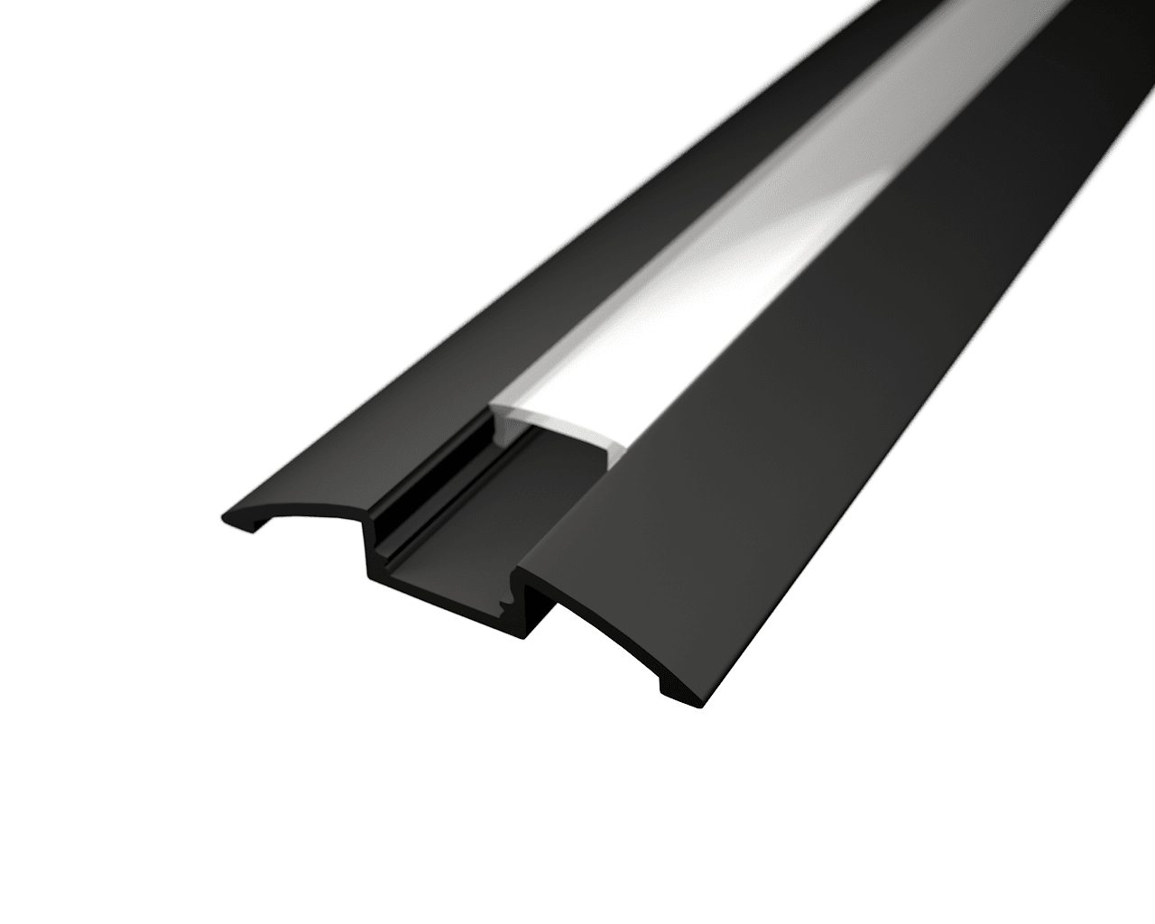 LED Solution Nástěnný profil pro LED pásky N4 černý Vyberte variantu a délku: Profil bez difuzoru 1m LP104B-1M