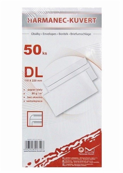 Harmanec-Kuvert Obálka samolepicí DL - 50 ks