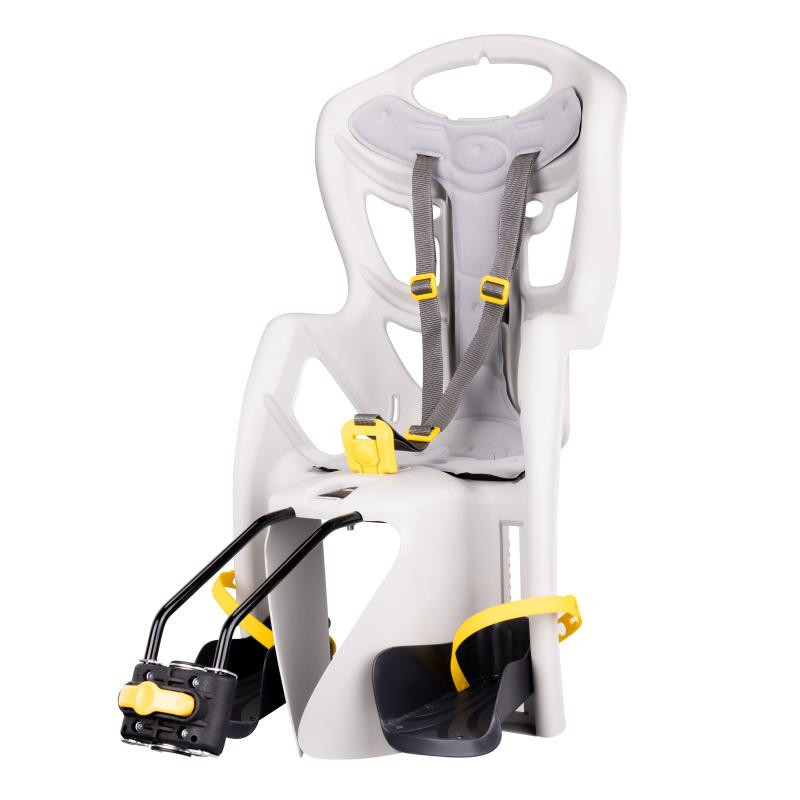 BELLELLI PEPE Dětská sedačka na kolo, upevnění na rám, hedvábně šedá