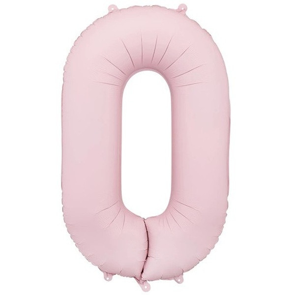 Balónek fóliový číslo 0 světle růžová 86 cm