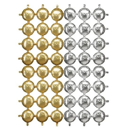 Fóliové nafukovací pozadí zlato - stříbrné 78x107 cm