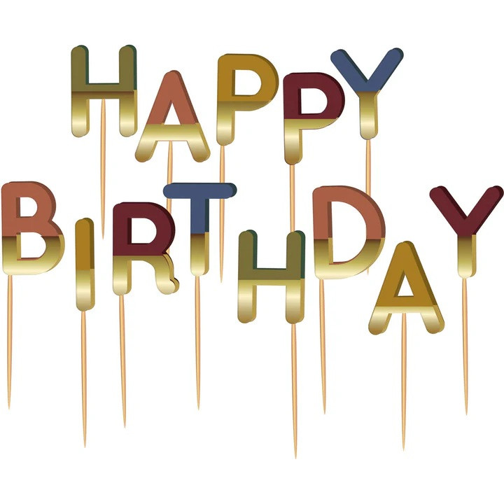 Svíčky narozeninové HB barevné se zlatou spodní částí