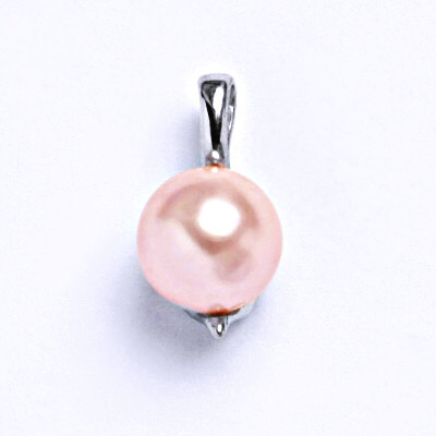 Stříbrný přívěšek s umělou růžovou perlou 10 mm,přívěšek ze stříbra P 1215