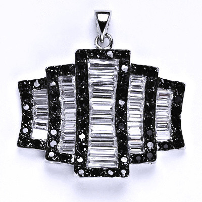 Stříbrný přívěsek s černými a čirými zirkony, přívěsek ze stříbra, 10,62 g
