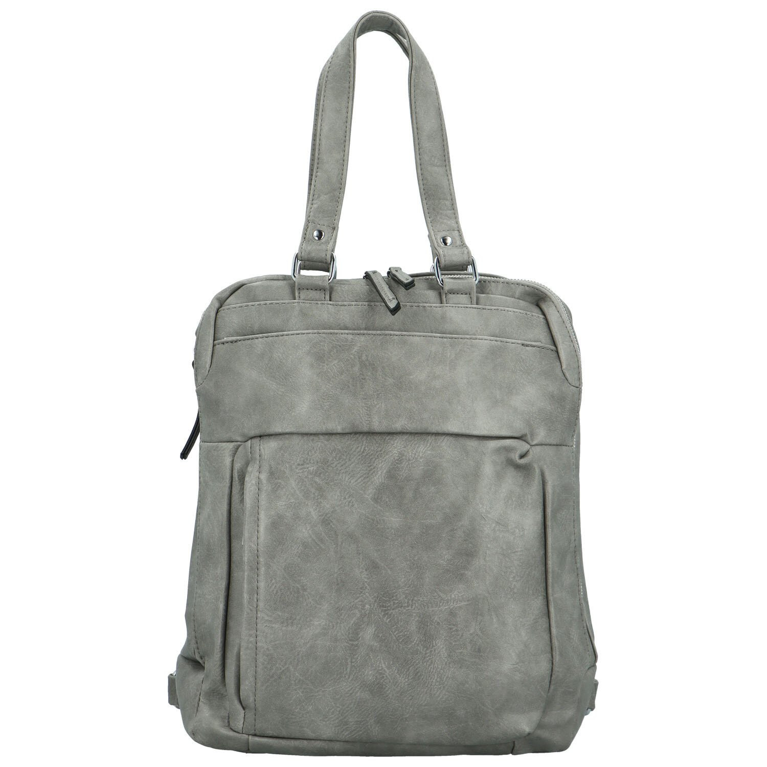 Stylový dámský koženkový kabelko-batoh Frances, šedý