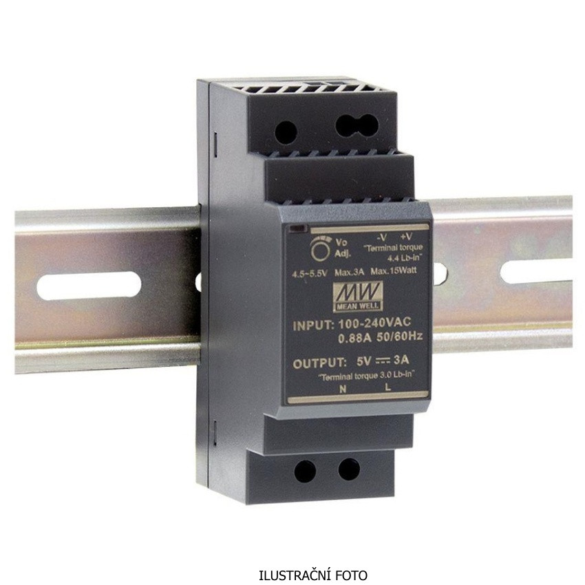 MEAN WELL HDR-30-24 zdroj 36W 230V/24V DC trafo na DIN lištu /93038/