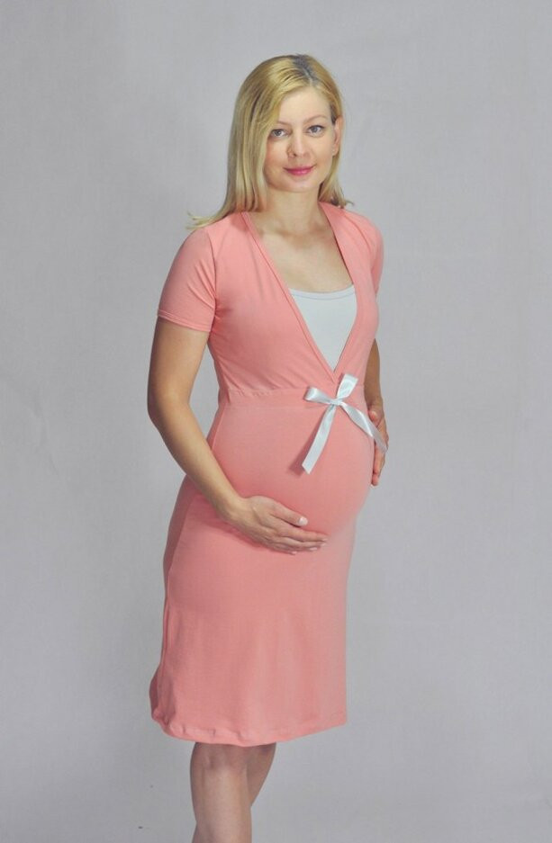 NIKA Košile noční INTIMA 043 lososová s mašlí S